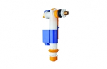 An inlet valve with both a bottom and side water supply in the same inlet valve. Easy to install and easy maintenance with an integrated filter that can be cleaned without disconnecting from the water connection