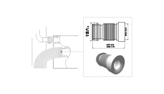 CODO FLEXIBLE DE DESAGÜE DEL INODORO