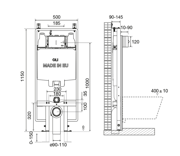 Dimensioned-Drawing-OLI74-Plus-S90-Sanitarblock