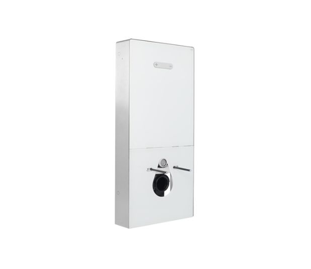 QR-Inox-Weiß-freistehend-zur-wand -Drucktaste