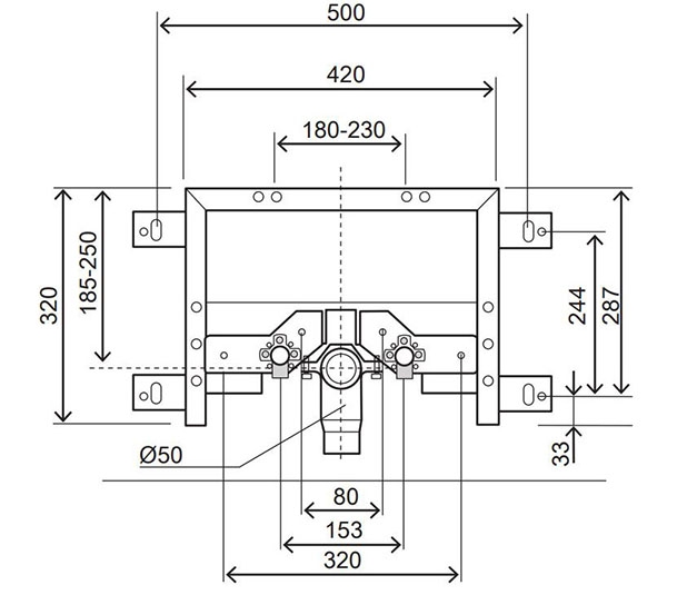 disegno-quotato-Bidet-Simflex