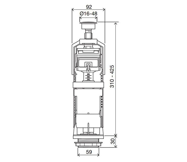 размерный-чертеж-Комплект-механизмов-для-керамических-бачков-боковая-подводка