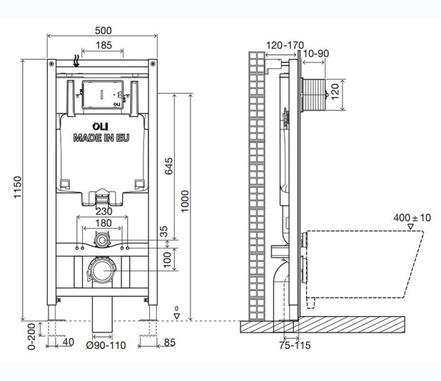 Dimensioned-Drawing-OLI80-Sanitarblock