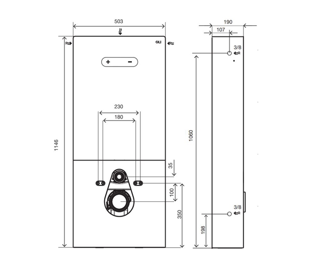 Maßzeichnung-QR-Inox-freistehend-zur-wand