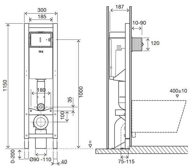 Dimensioned-Drawing-Quadra-Plus-Free-Standing-Sanitarblock