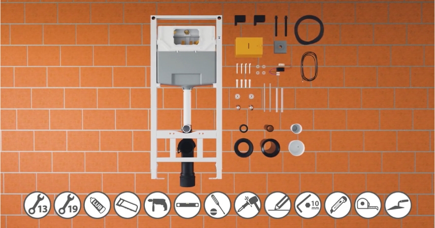 OLI120 PLUS Sanitarblock with Flush Plate AC Cópia